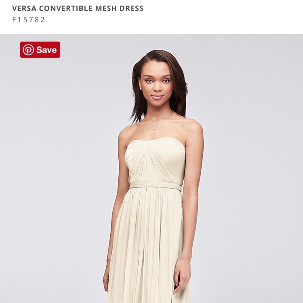 David’s Bridal Versa Mesh Convertible dress ivory